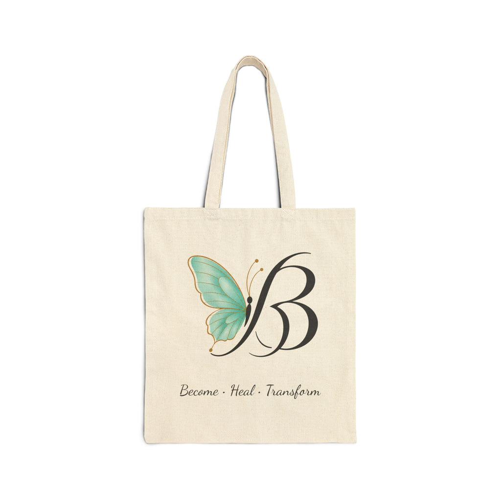 Butterfly Monogram Canvas Tote | Become • Heal • Transform'