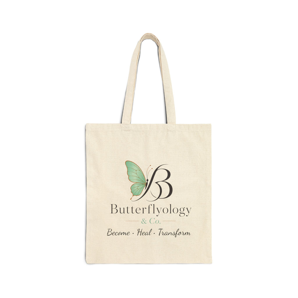 Butterfly Monogram Canvas Tote | Become • Heal • Transform'